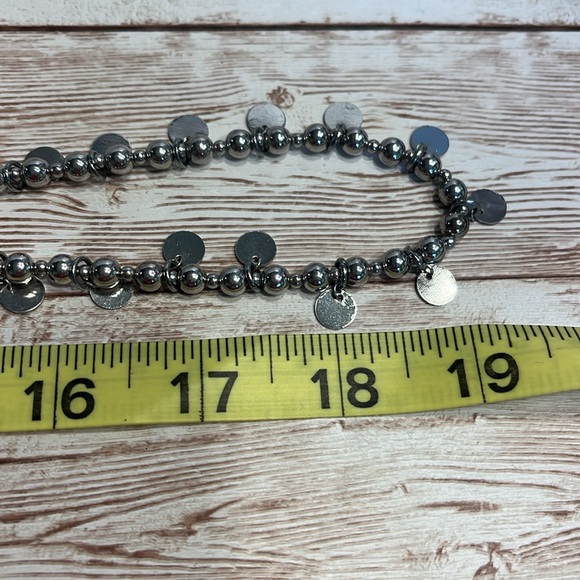 Chico’s 19” Silver Tone Ball Chain With Discs - Picture 6 of 7